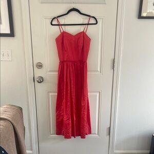 Vintage Elegant Red Spaghetti Strap Dress